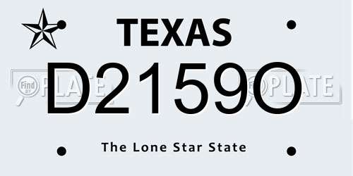 D2159O Texas License Plate