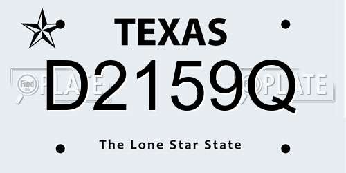 D2159Q Texas License Plate