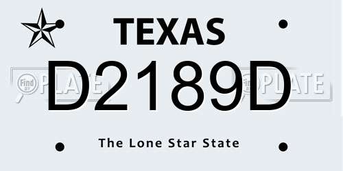 D2189D Texas License Plate