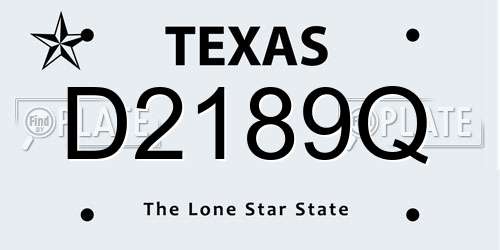 D2189Q Texas License Plate