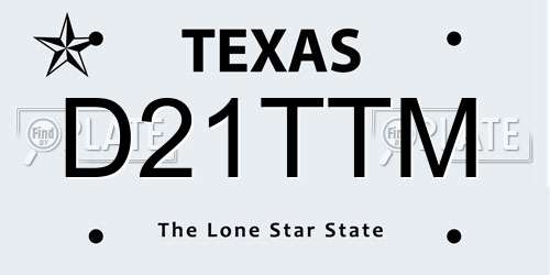 D21TTM Texas License Plate