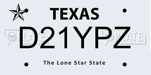D21YPZ Texas License Plate