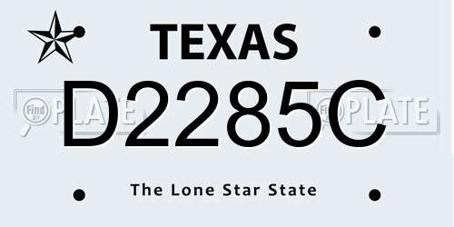 D2285C Texas License Plate