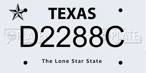 D2288C Texas License Plate