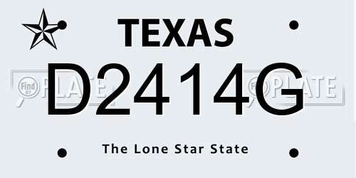 D2414G Texas License Plate