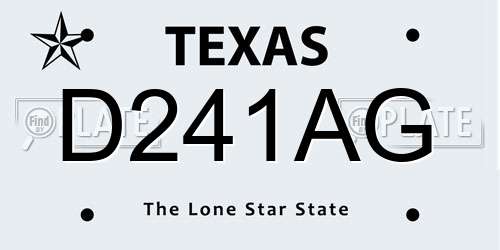 D241AG Texas License Plate