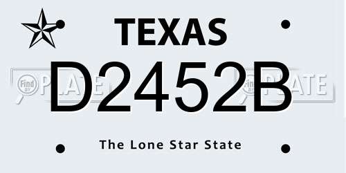 D2452B Texas License Plate