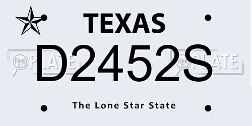 D2452S Texas License Plate