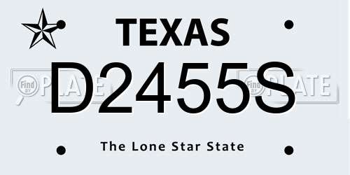 D2455S Texas License Plate