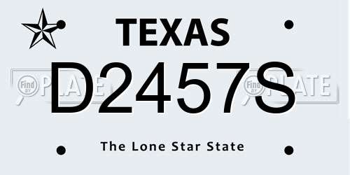 D2457S Texas License Plate
