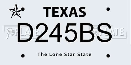 D245BS Texas License Plate