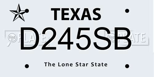 D245SB Texas License Plate