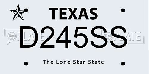 D245SS Texas License Plate