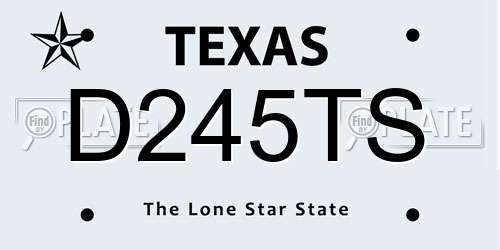 D245TS Texas License Plate