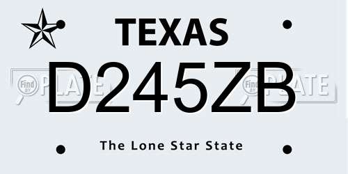 D245ZB Texas License Plate