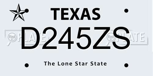 D245ZS Texas License Plate