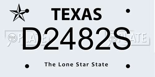 D2482S Texas License Plate