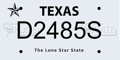 D2485S Texas License Plate