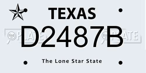 D2487B Texas License Plate