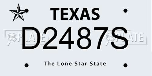 D2487S Texas License Plate