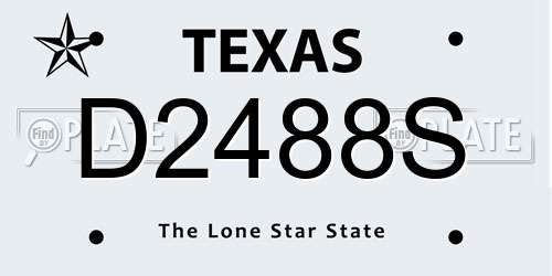 D2488S Texas License Plate