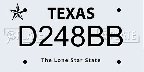 D248BB Texas License Plate