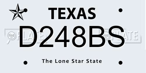D248BS Texas License Plate