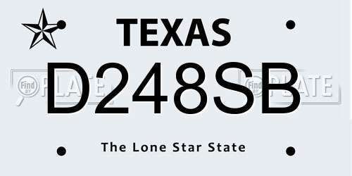 D248SB Texas License Plate