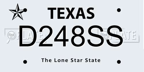 D248SS Texas License Plate