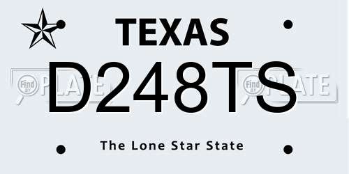 D248TS Texas License Plate