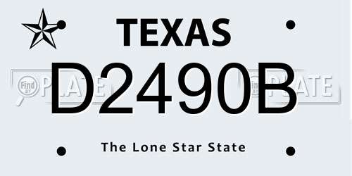 D2490B Texas License Plate