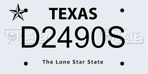 D2490S Texas License Plate