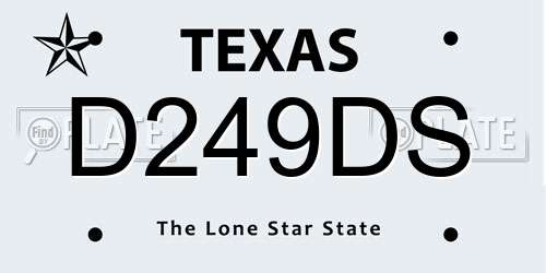 D249DS Texas License Plate