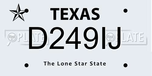 D249IJ Texas License Plate