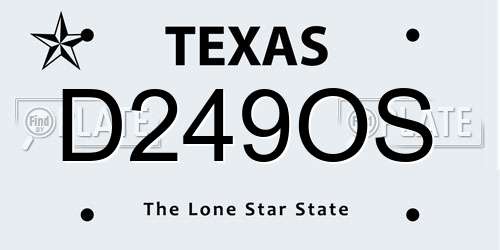 D249OS Texas License Plate
