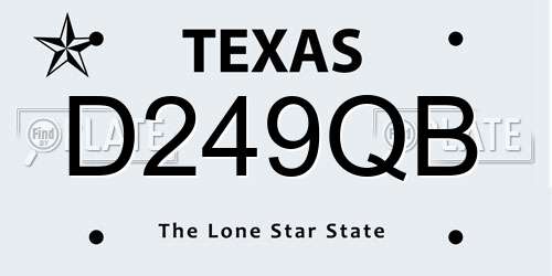 D249QB Texas License Plate
