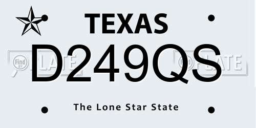 D249QS Texas License Plate