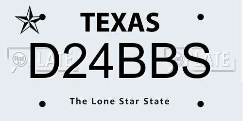 D24BBS Texas License Plate