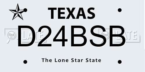 D24BSB Texas License Plate