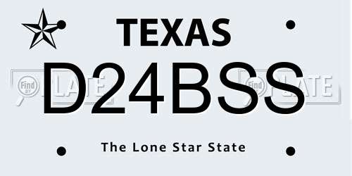 D24BSS Texas License Plate