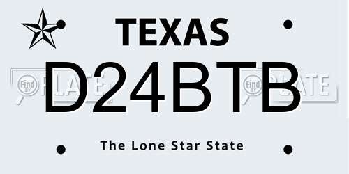 D24BTB Texas License Plate