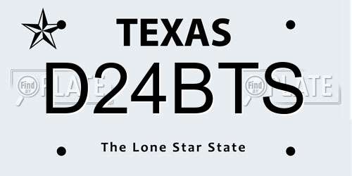 D24BTS Texas License Plate
