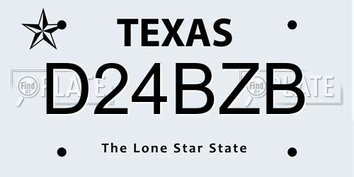 D24BZB Texas License Plate