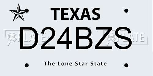 D24BZS Texas License Plate
