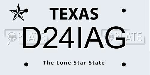 D24IAG Texas License Plate