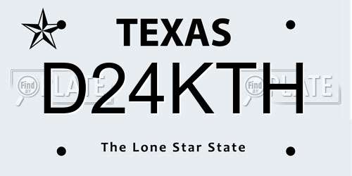 D24KTH Texas License Plate