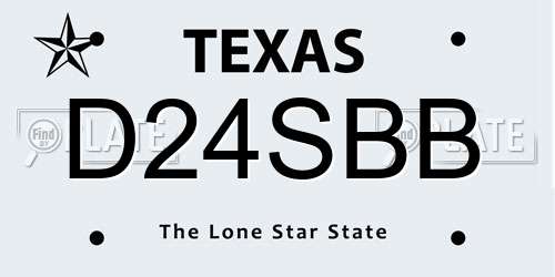 D24SBB Texas License Plate