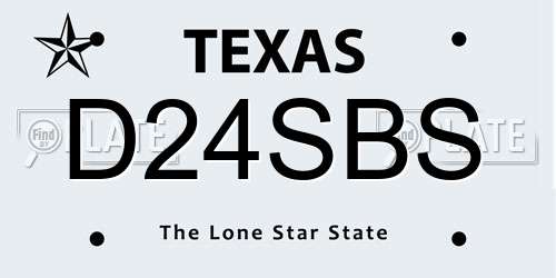 D24SBS Texas License Plate
