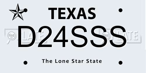 D24SSS Texas License Plate