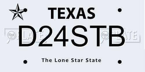 D24STB Texas License Plate